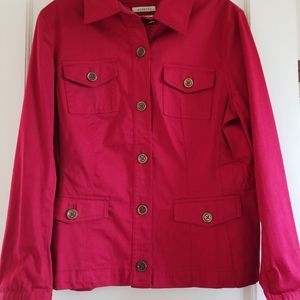'Jones New York sport' red twill jacket sz L